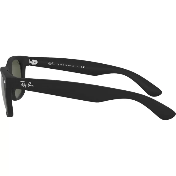 RayBan New Wayfarer Sunglasses Matte Black RB2132 622 52Rubber BlackG15 Green