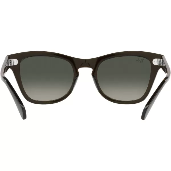 RayBan RB0707s Square SunglassesTransparent Olive GreenGrey Gradient