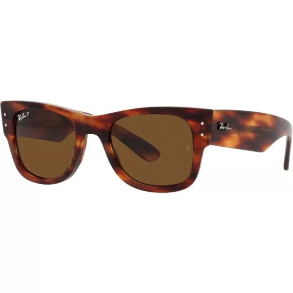 RayBan RB0840s Mega Wayfarer Square SunglassesStriped HavanaBrown Polarized