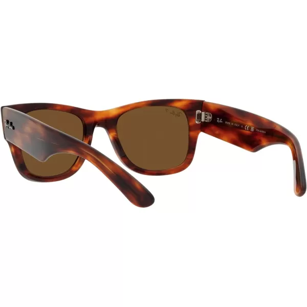 RayBan RB0840s Mega Wayfarer Square SunglassesStriped HavanaBrown Polarized