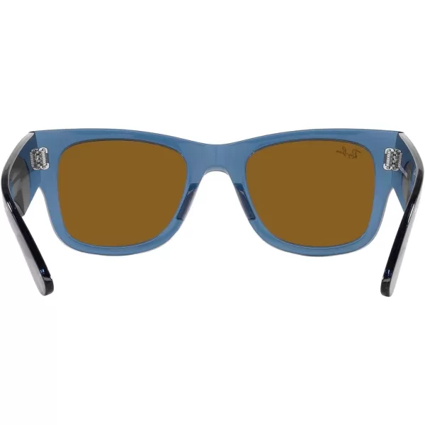 RayBan RB0840s Mega Wayfarer Square SunglassesTransparent BlueBrown