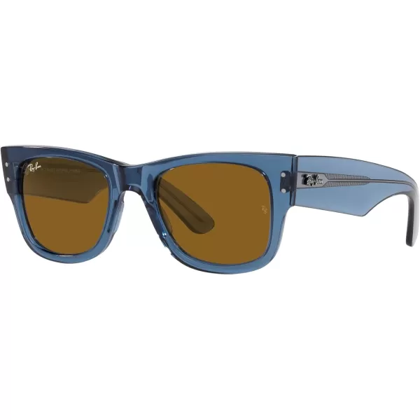 RayBan RB0840s Mega Wayfarer Square SunglassesTransparent BlueBrown