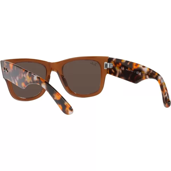 RayBan RB0840s Mega Wayfarer Square SunglassesTransparent BrownLight Brown Mirrored Gold