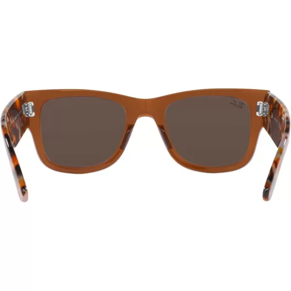 RayBan RB0840s Mega Wayfarer Square SunglassesTransparent BrownLight Brown Mirrored Gold