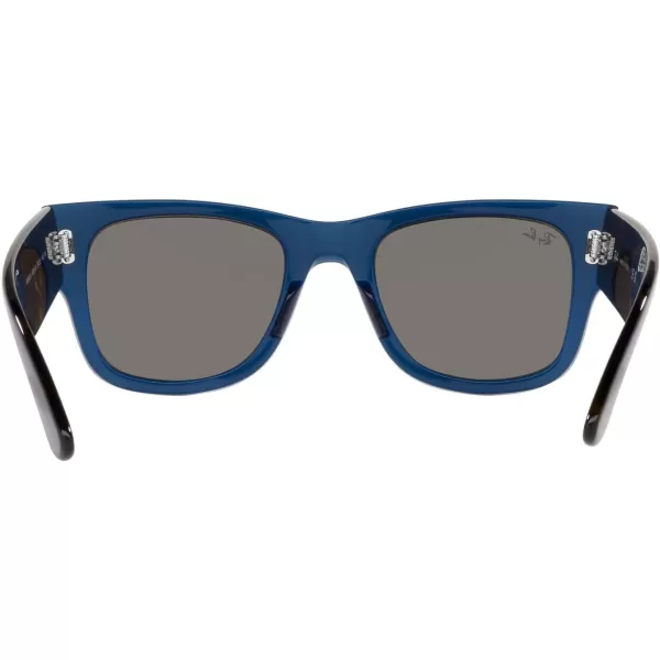 RayBan RB0840s Mega Wayfarer Square SunglassesTransparent Dark BlueGrey Mirrored Blue