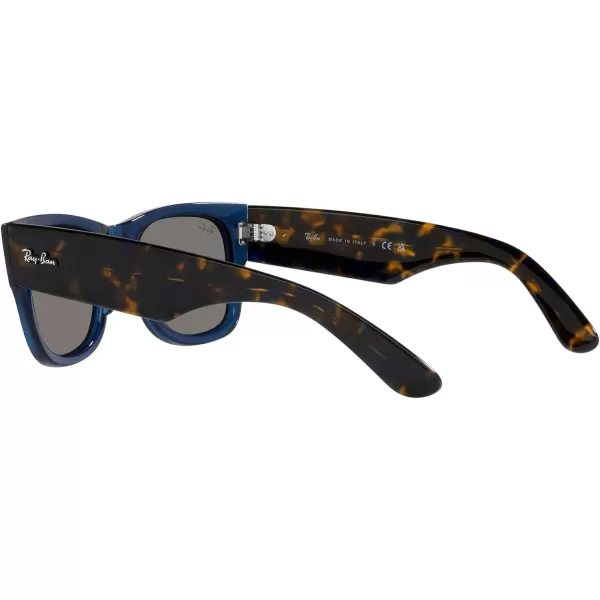 RayBan RB0840s Mega Wayfarer Square SunglassesTransparent Dark BlueGrey Mirrored Blue