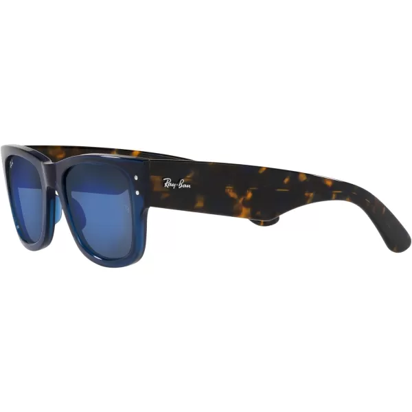 RayBan RB0840s Mega Wayfarer Square SunglassesTransparent Dark BlueGrey Mirrored Blue