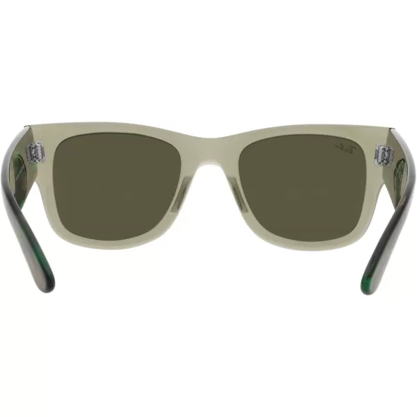 RayBan RB0840s Mega Wayfarer Square SunglassesTransparent GreenGrey Mirror