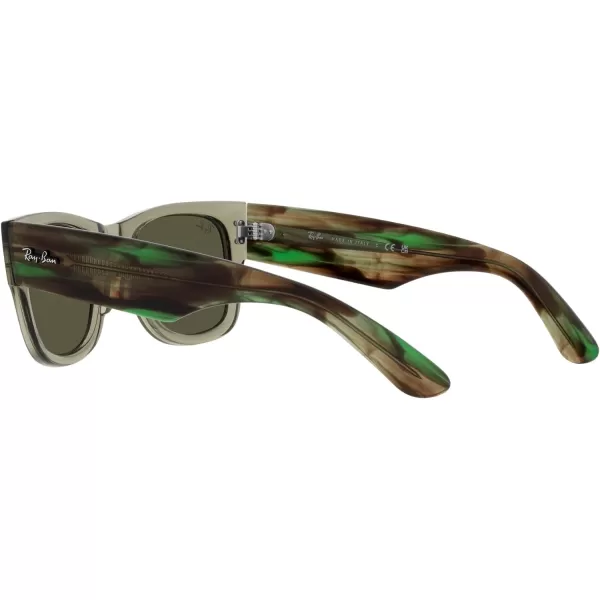 RayBan RB0840s Mega Wayfarer Square SunglassesTransparent GreenGrey Mirror