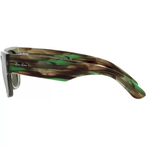 RayBan RB0840s Mega Wayfarer Square SunglassesTransparent GreenGrey Mirror