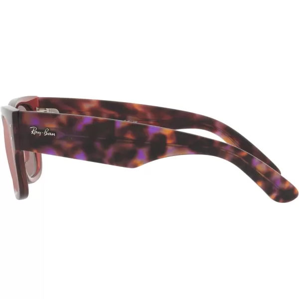 RayBan RB0840s Mega Wayfarer Square SunglassesTransparent PinkBrown Mirrored Dark Red