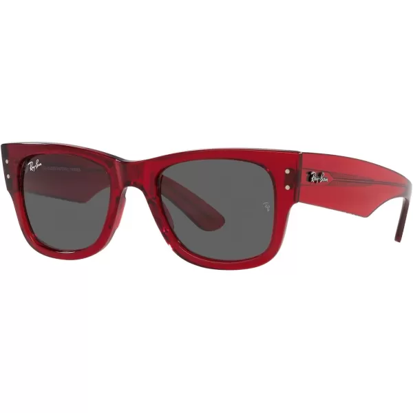 RayBan RB0840s Mega Wayfarer Square SunglassesTransparent RedDark Grey