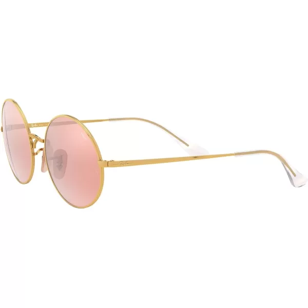 RayBan RB1970 Oval Evolve Photochromic SunglassesGoldPhotochromic Pink Mirrored Grey