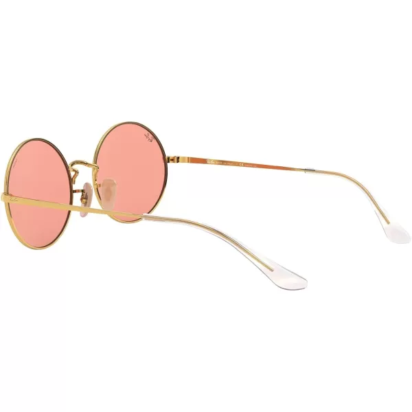 RayBan RB1970 Oval Evolve Photochromic SunglassesGoldPhotochromic Pink Mirrored Grey