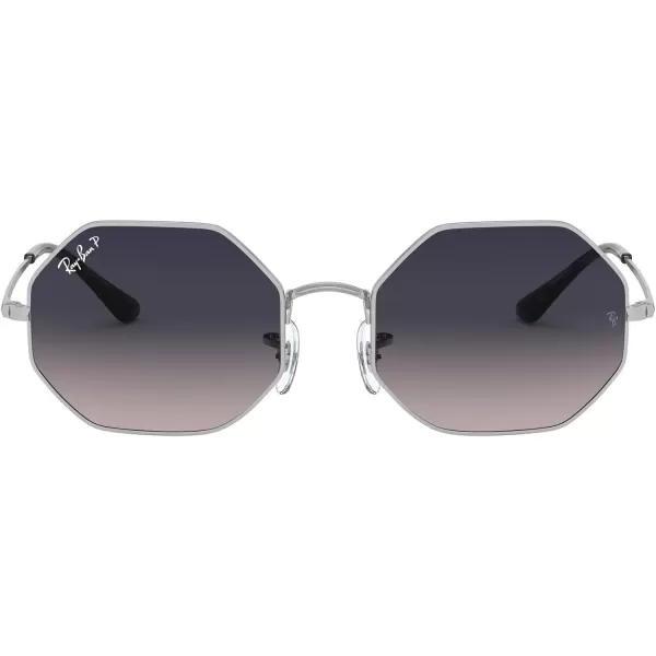 RayBan RB1972 Octagon SunglassesSilverPolarized Blue Gradient Grey