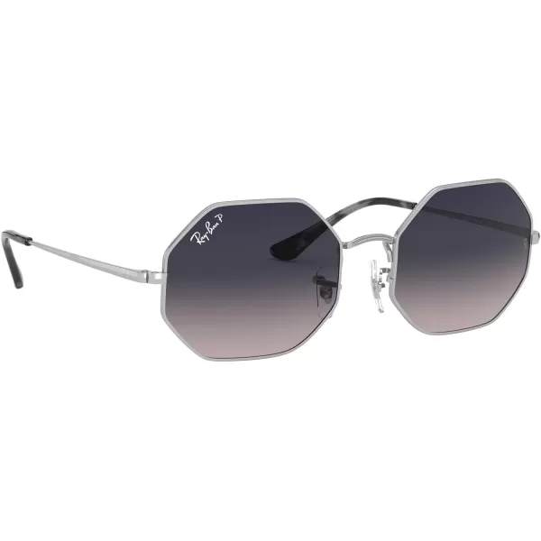 RayBan RB1972 Octagon SunglassesSilverPolarized Blue Gradient Grey