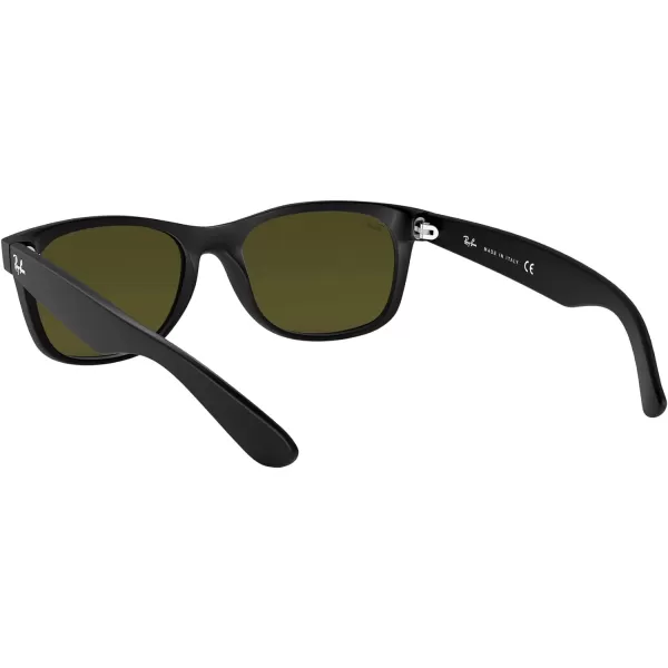 RayBan RB2132 New Wayfarer Mirrored Square SunglassesRubber BlackGrey Mirrored Blue