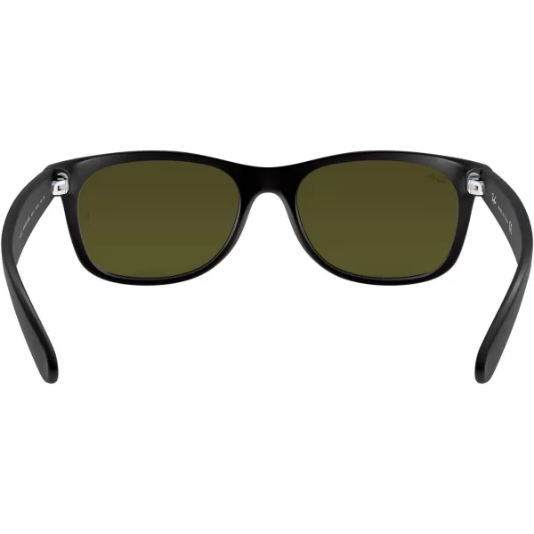 RayBan RB2132 New Wayfarer Mirrored Square SunglassesRubber BlackGrey Mirrored Blue