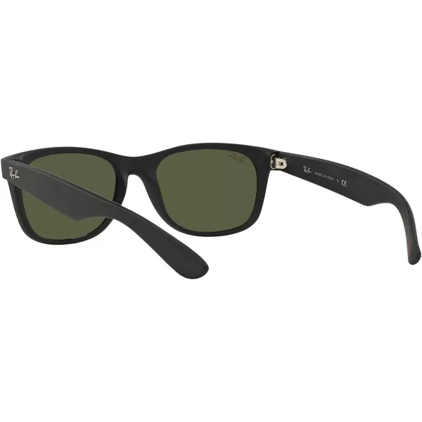 RayBan RB2132 New Wayfarer Mirrored Square SunglassesRubber BlackLight Green Mirrored Silver