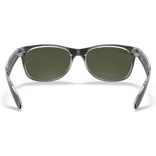 RayBan RB2132 New Wayfarer Mirrored SunglassesBlack on TransparentG15 Green Green