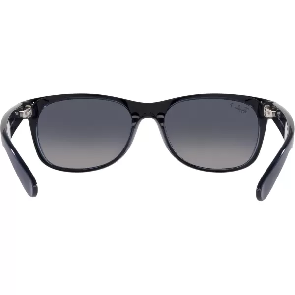RayBan RB2132f New Wayfarer Asian Fit SunglassesMatte Blue on Transparent BluePolarized Gradient Blue
