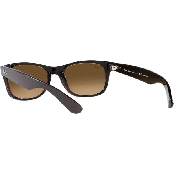 RayBan RB2132f New Wayfarer Asian Fit SunglassesMatte Brown on Transparent BrownBrown Gradient Polarized