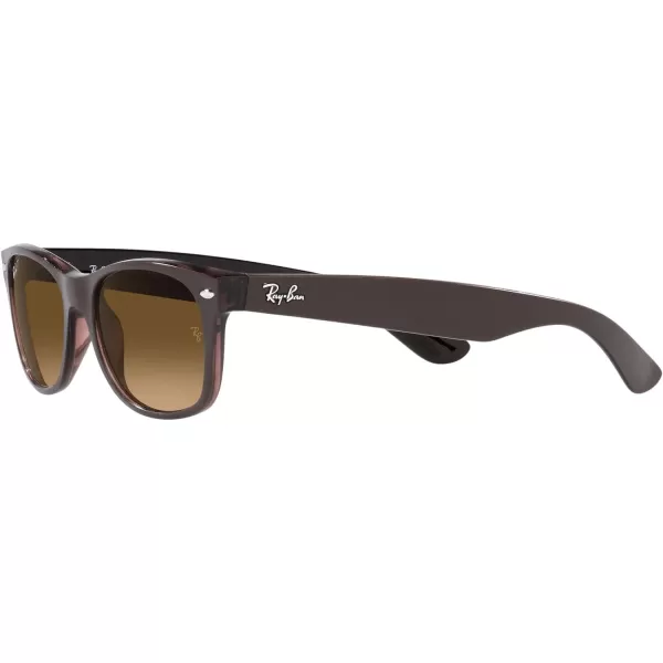 RayBan RB2132f New Wayfarer Asian Fit SunglassesMatte Brown on Transparent BrownBrown Gradient Polarized