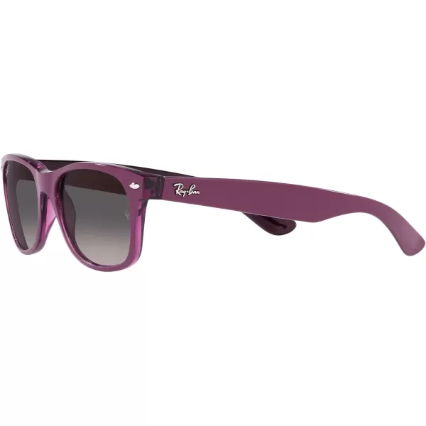 RayBan RB2132f New Wayfarer Asian Fit SunglassesMatte Violet on Transparent VioletGrey Gradient Polarized