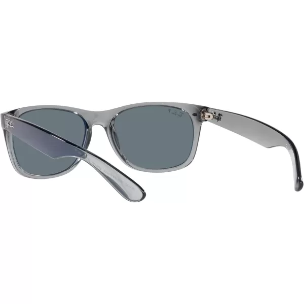 RayBan RB2132f New Wayfarer Asian Fit SunglassesTransparent GreyDark Blue Polarized