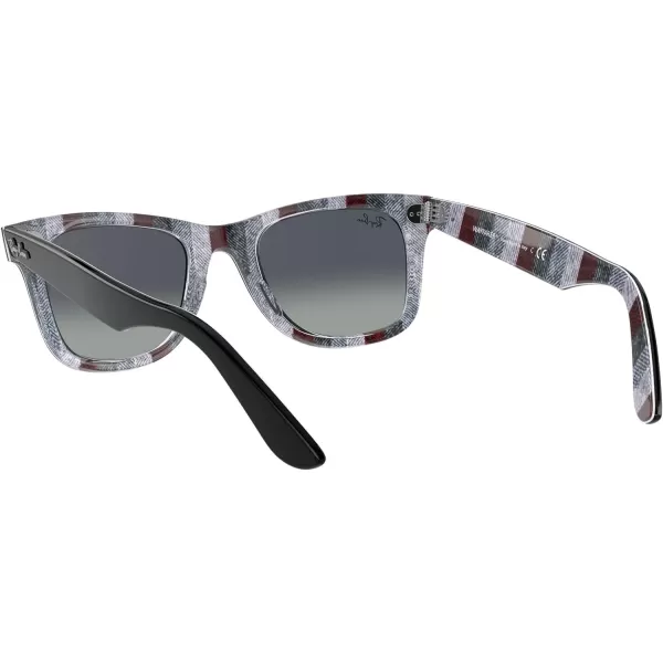 RayBan RB2140 Original Wayfarer Gradient SunglassesBlack on Chevron GreyBurgundyLight Grey Gradient Blue