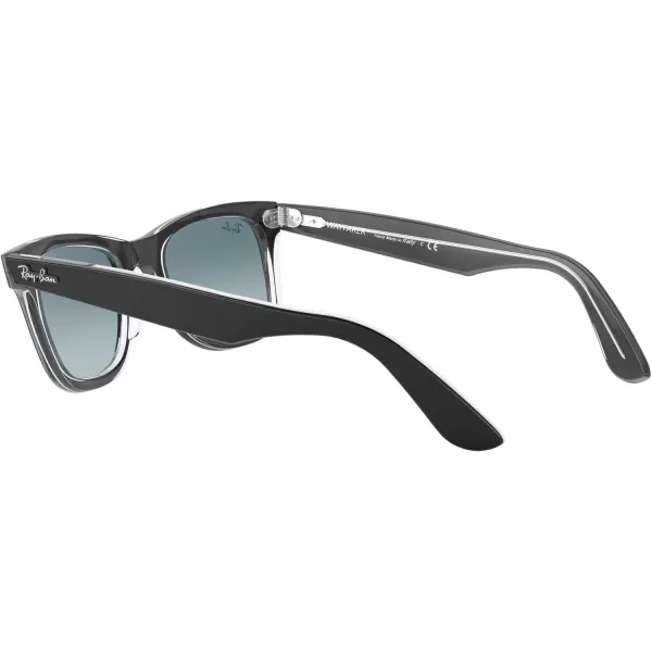 RayBan RB2140 Original Wayfarer Gradient SunglassesBlack on TransparentBlue Gradient Grey