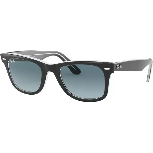 RayBan RB2140 Original Wayfarer Gradient SunglassesBlack on TransparentBlue Gradient Grey