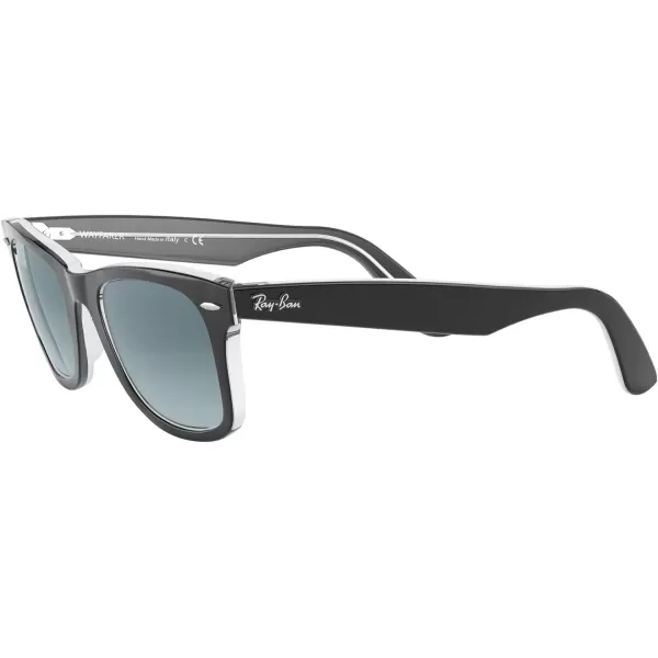 RayBan RB2140 Original Wayfarer Gradient SunglassesBlack on TransparentBlue Gradient Grey