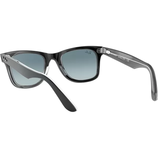 RayBan RB2140 Original Wayfarer Gradient SunglassesBlack on TransparentBlue Gradient Grey