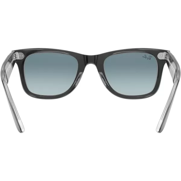 RayBan RB2140 Original Wayfarer Gradient SunglassesBlack on TransparentBlue Gradient Grey