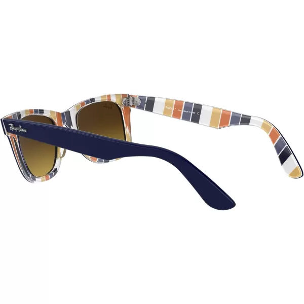 RayBan RB2140 Original Wayfarer Gradient SunglassesBlue on Stripes OrangeBlueBrown Gradient Dark Brown