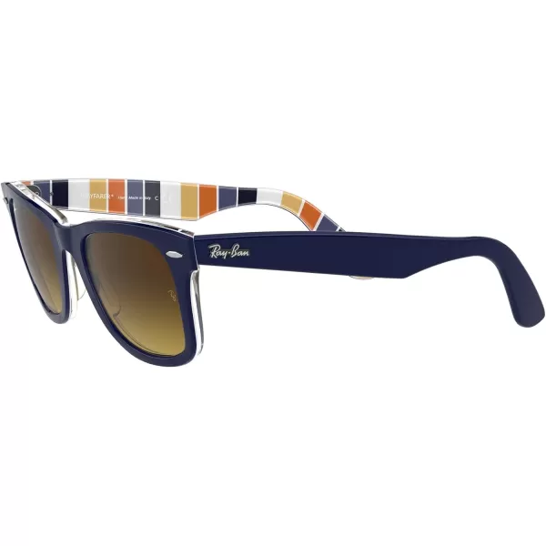 RayBan RB2140 Original Wayfarer Gradient SunglassesBlue on Stripes OrangeBlueBrown Gradient Dark Brown