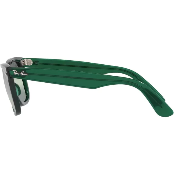 RayBan RB2140 Original Wayfarer Square SunglassesRb2140 Original Wayfarer Polarized Transparent GreenDark Green Mirrored Polarized