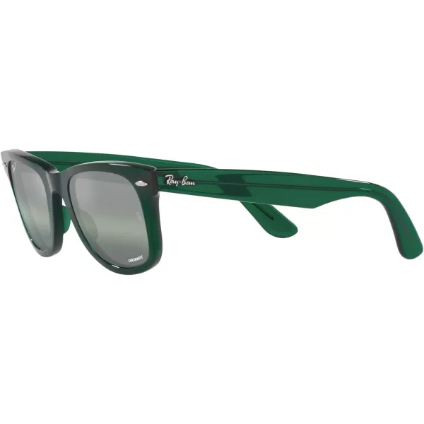 RayBan RB2140 Original Wayfarer Square SunglassesRb2140 Original Wayfarer Polarized Transparent GreenDark Green Mirrored Polarized