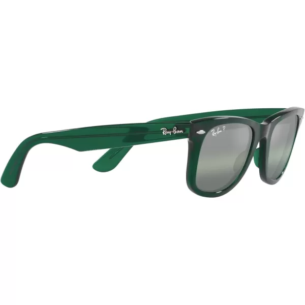 RayBan RB2140 Original Wayfarer Square SunglassesRb2140 Original Wayfarer Polarized Transparent GreenDark Green Mirrored Polarized