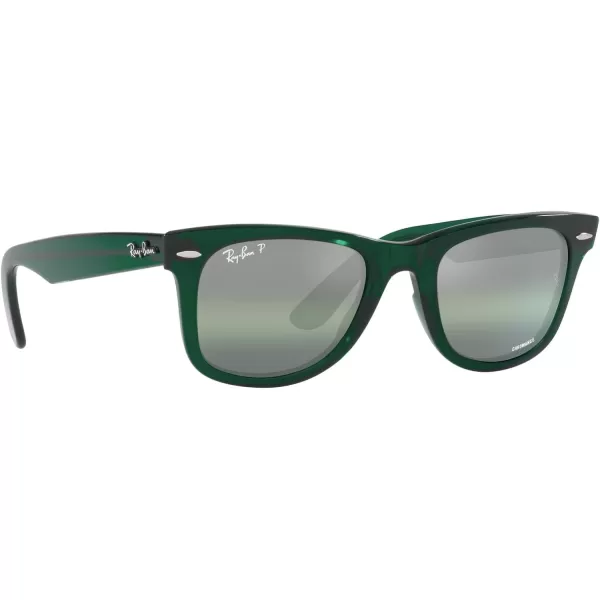 RayBan RB2140 Original Wayfarer Square SunglassesRb2140 Original Wayfarer Polarized Transparent GreenDark Green Mirrored Polarized