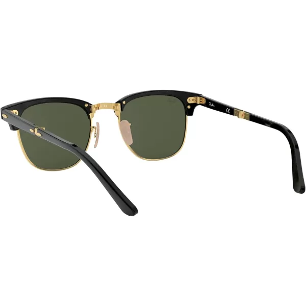 RayBan RB2176 Clubmaster Folding Square SunglassesBlackG15 Green