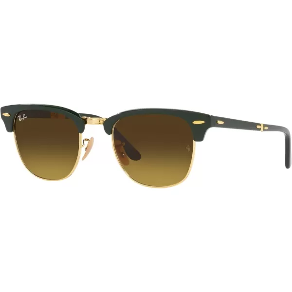 RayBan RB2176 Clubmaster Folding Square SunglassesGreen on GoldBrown Gradient