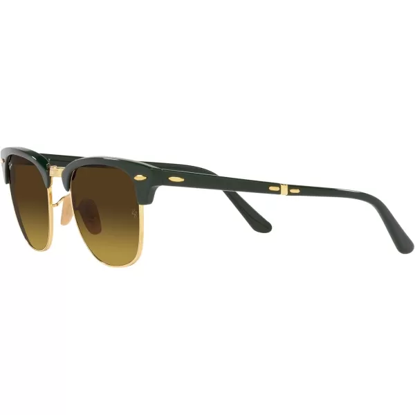 RayBan RB2176 Clubmaster Folding Square SunglassesGreen on GoldBrown Gradient