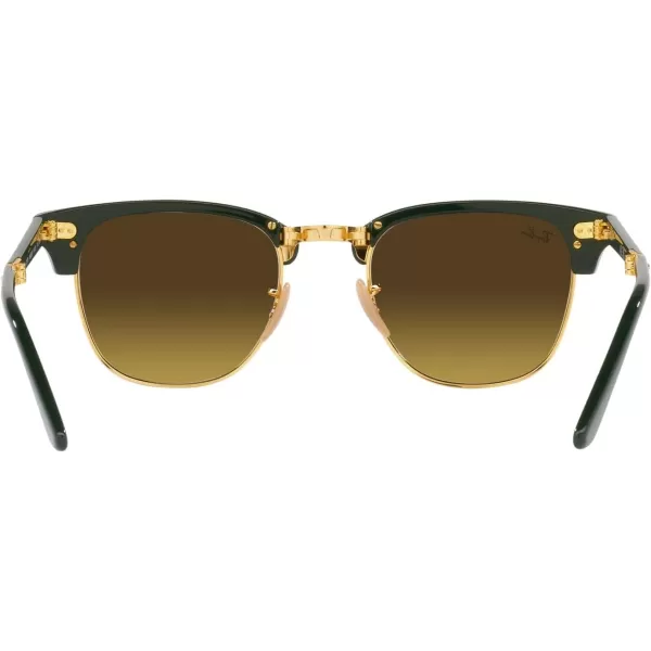 RayBan RB2176 Clubmaster Folding Square SunglassesGreen on GoldBrown Gradient