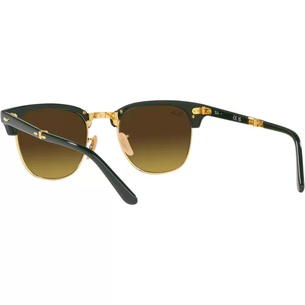 RayBan RB2176 Clubmaster Folding Square SunglassesGreen on GoldBrown Gradient