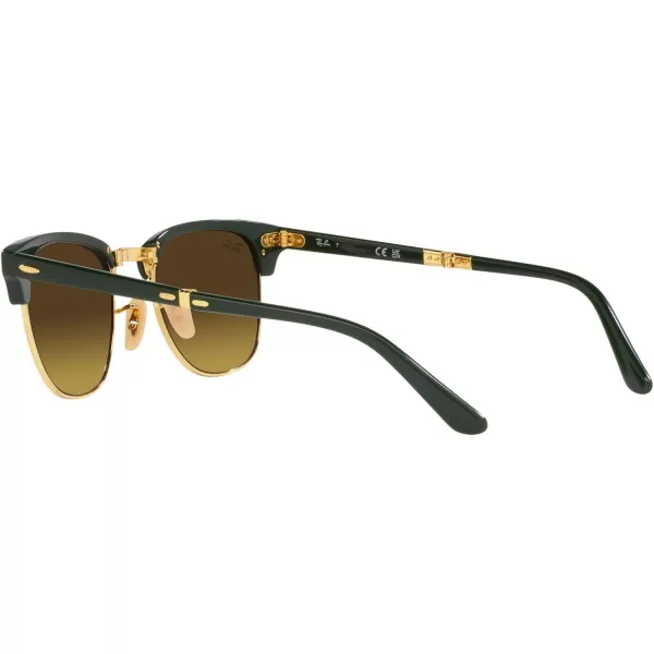 RayBan RB2176 Clubmaster Folding Square SunglassesGreen on GoldBrown Gradient