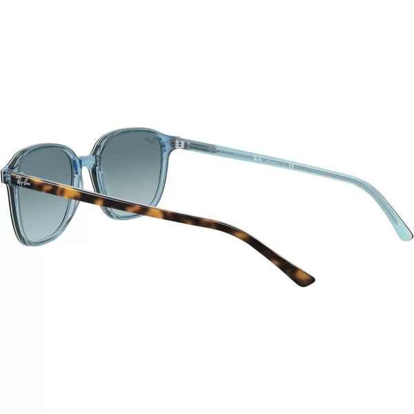 RayBan RB2193 Leonard Square SunglassesHavana on Light BlueBlue Gradient Grey