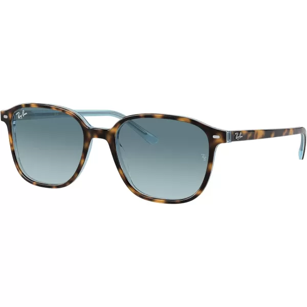 RayBan RB2193 Leonard Square SunglassesHavana on Light BlueBlue Gradient Grey