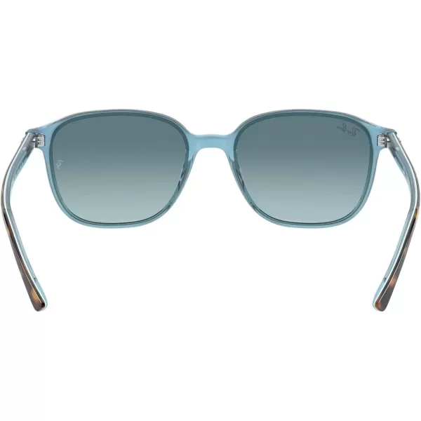 RayBan RB2193 Leonard Square SunglassesHavana on Light BlueBlue Gradient Grey